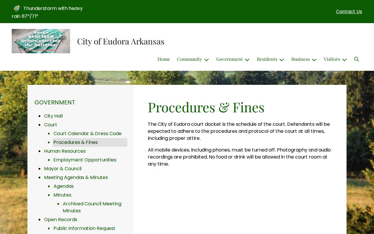 Eudora criminal history court procedures and fines