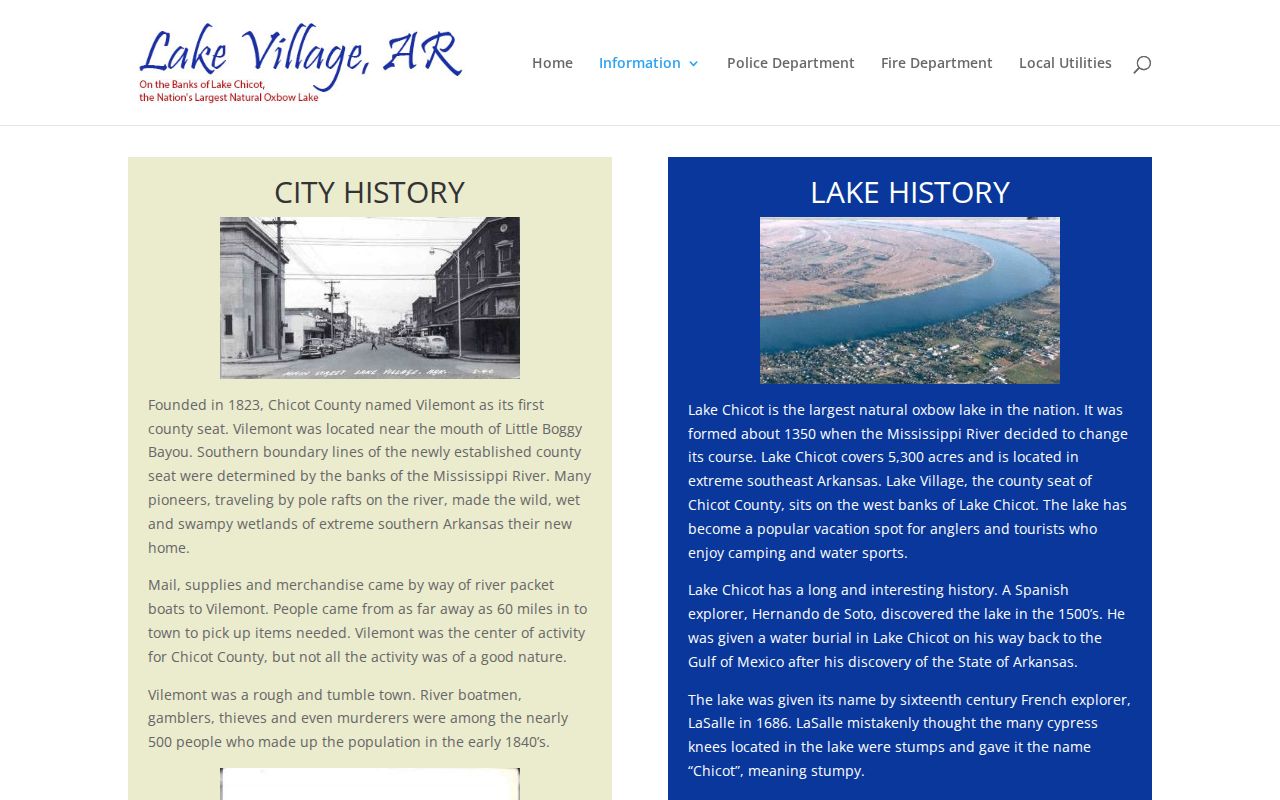 Lake Village criminal history county seat history