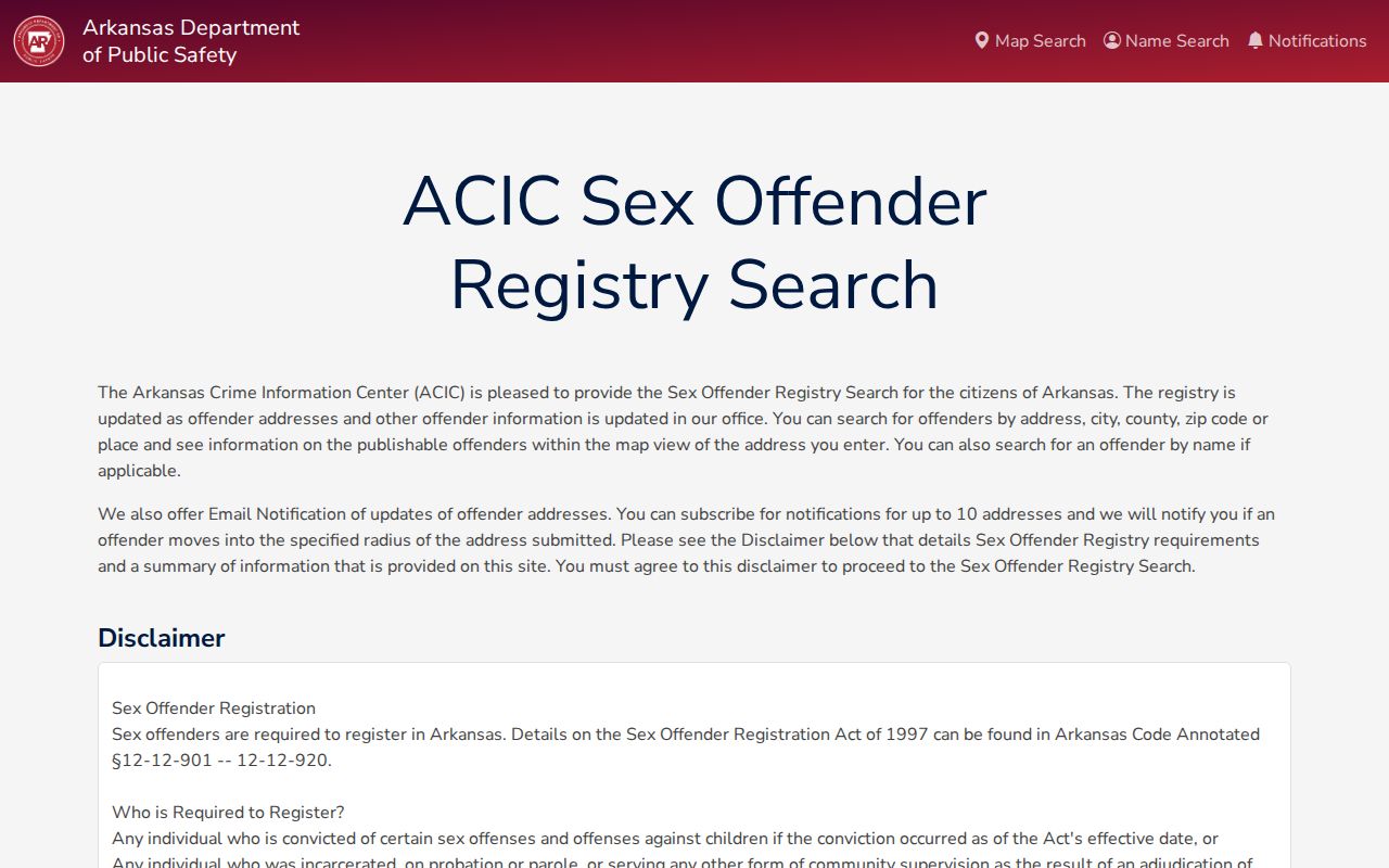 Chicot County sex offender check Arkansas registry search